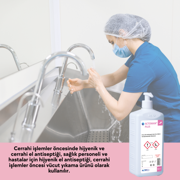 ACTOMAN® PLUS 1L  El ve Cilt Antiseptiği için Klorheksidinli Sıvı Sabun