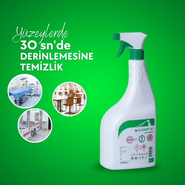 ACTOSEPT® AF 1L /Alkollü Hızlı Yüzey Dezenfektanı - 30 Saniyede Etkili