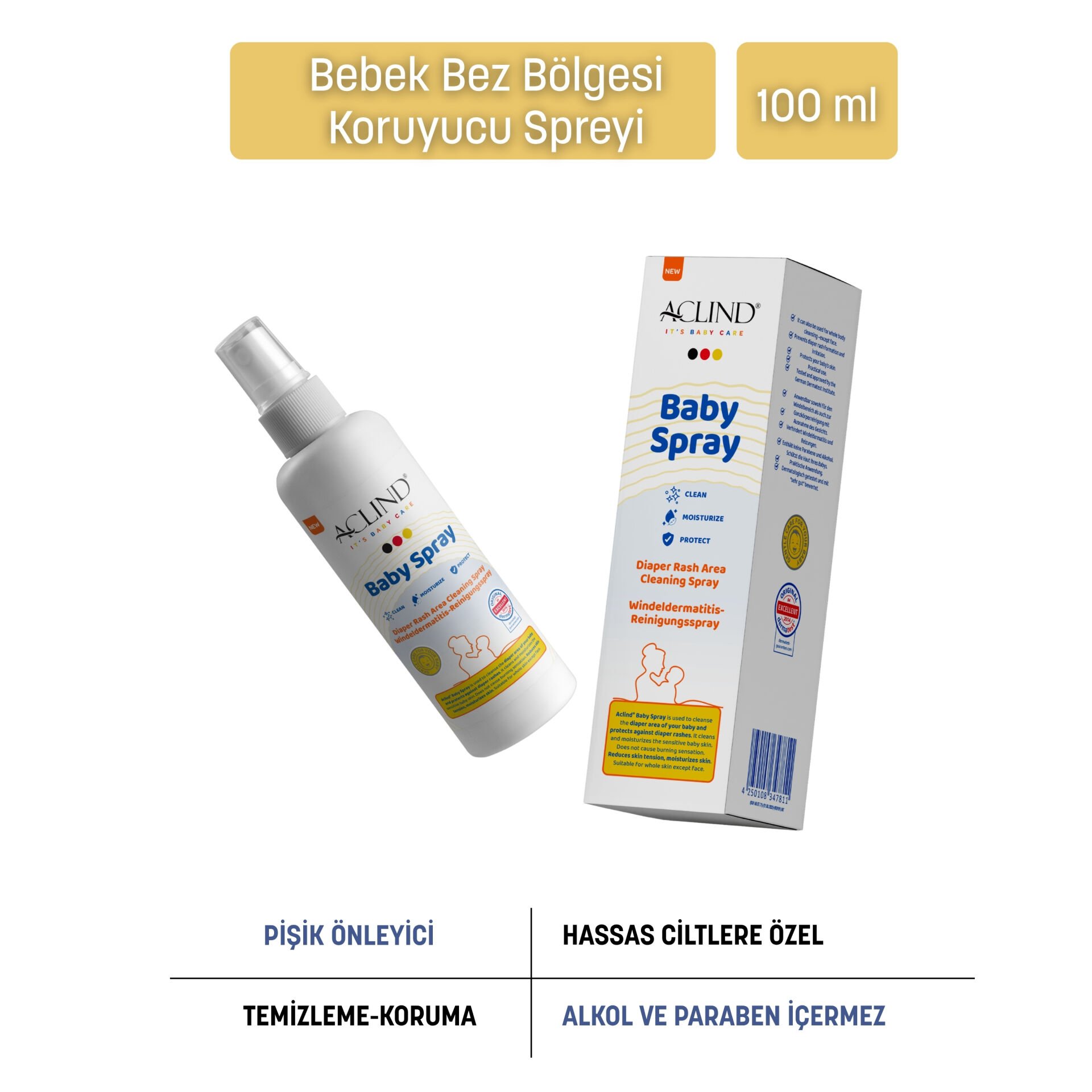 ACTO® Baby Spray 100 ml (Bebek Bez Bölgesi  Temizleme Spreyi)