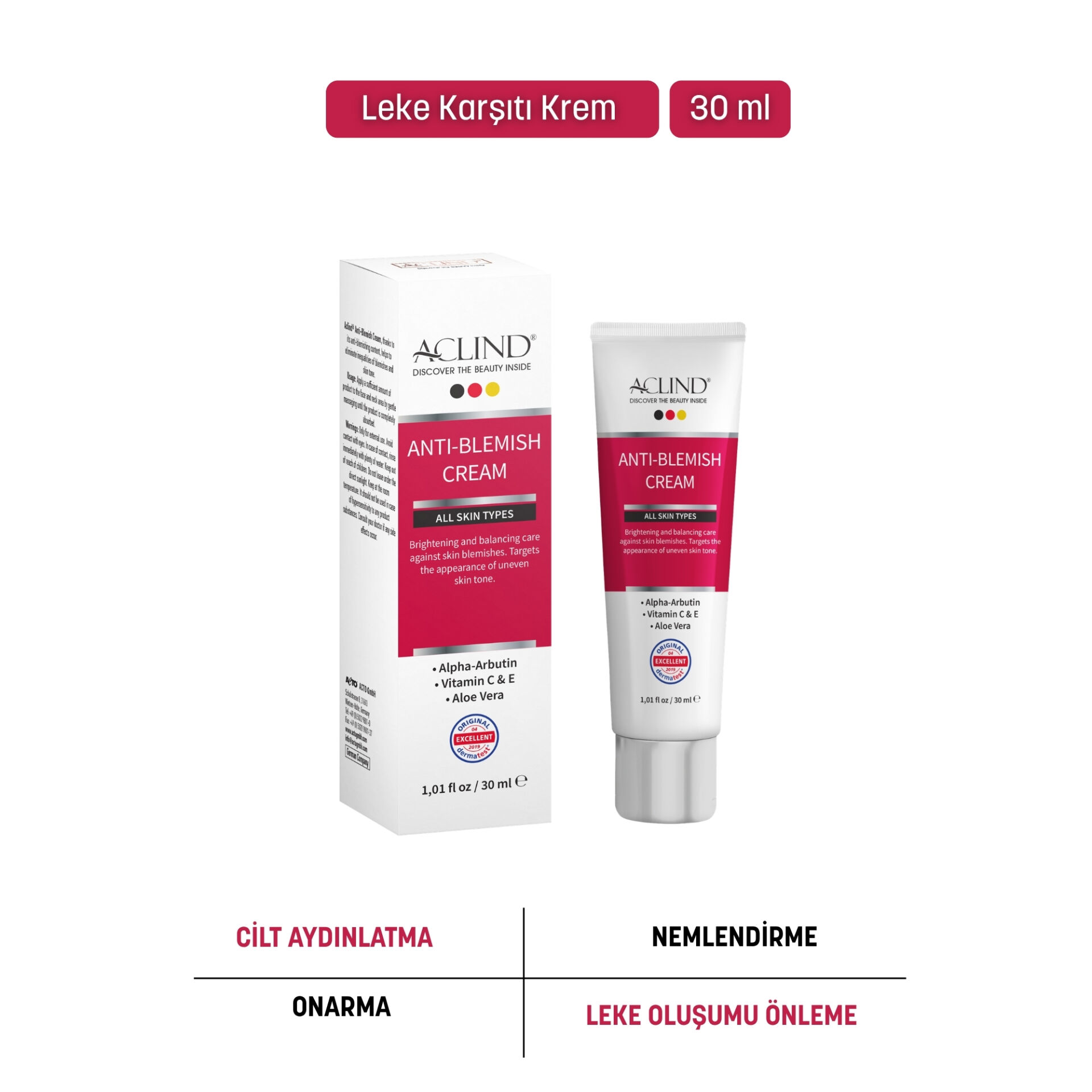 ACLIND® ANTI-BLEMISH CREAM / Leke Karşıtı Krem 30 ml