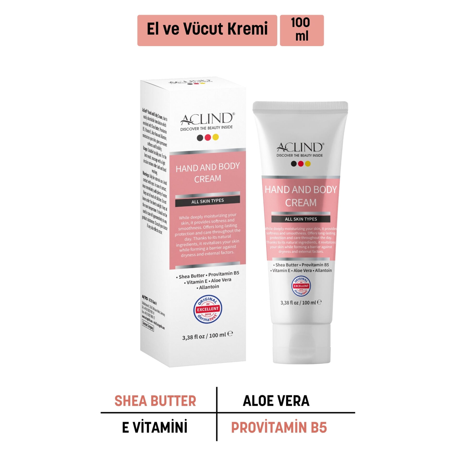 ACLIND® HAND & BODY CREAM | Shea Butter Özlü El ve Vücut Kremi 100 ml