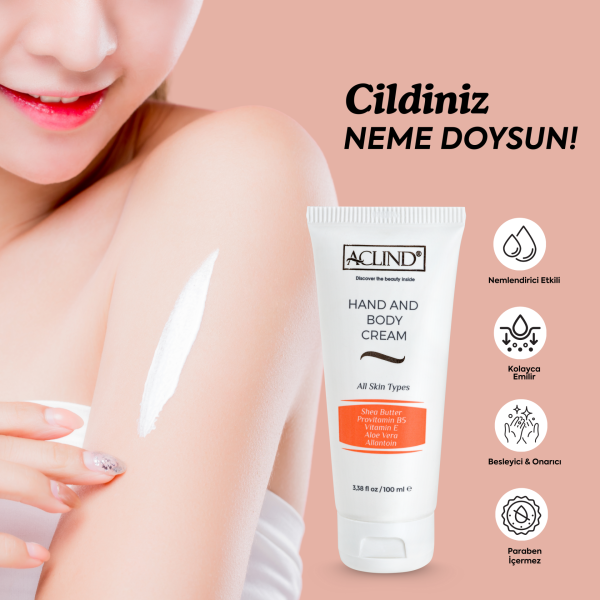 ACLIND® HAND & BODY CREAM | Shea Butter Özlü El ve Vücut Kremi 100 ml