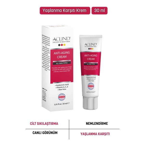 ACLIND® ANTI-AGING CREAM 30 ml / Kırışıklık ve Yaşlanma Karşıtı Krem