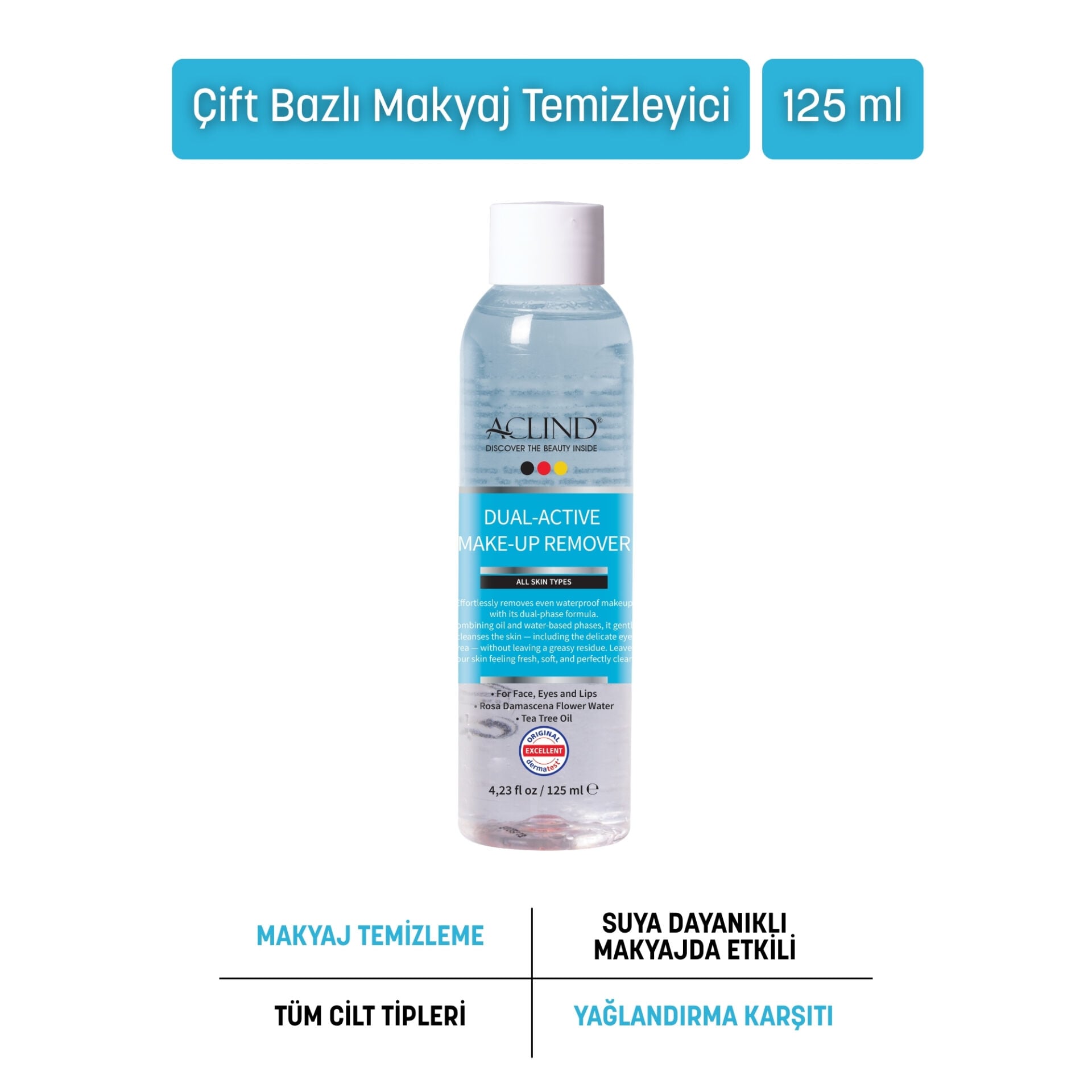 Aclind® Dual-Active Make-Up Remover | Çift Bazlı Makyaj Temizleyici