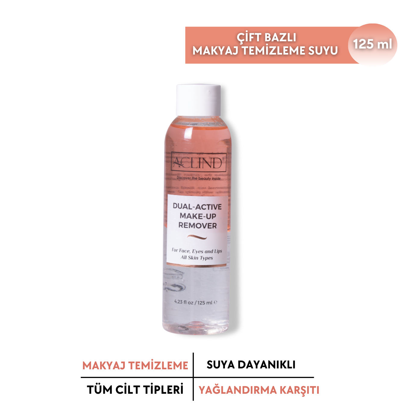 Aclind® Dual-Active Make-Up Remover | Çift Bazlı Makyaj Temizleyici