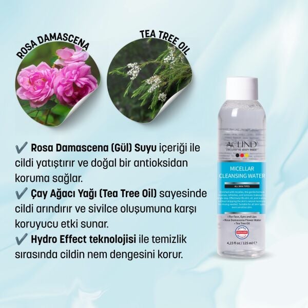 ACLIND® Micellar Cleansing Water / Makyaj Temizleme Suyu 125 ml