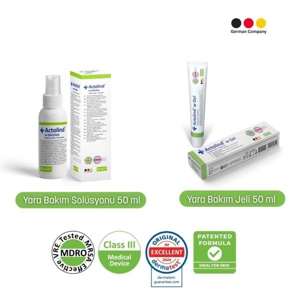 Actolind ® w 50 ml Jel + w 50 ml Solüsyon | 2'li Yara Bakım Seti