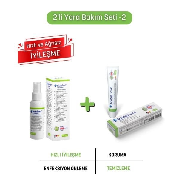 Actolind ® w 50 ml Jel + 100 ml Solüsyon | 2' li Yara Bakım Seti