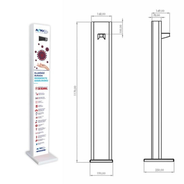 ACTO® FOTOSELLİ DEZENFEKSİYON DİSPENSERİ  + 1L El Dezenfektanı Hediye