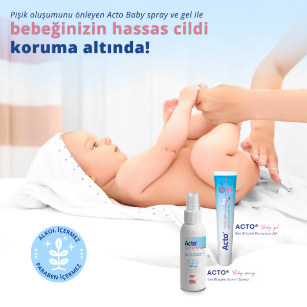 ACTO® BABY GEL 50 ml + Spray 100 ml | Bebek Pişik Önleyici Jel & Sprey