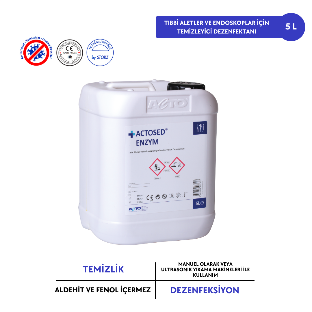 ACTOSED® ENZYM 5 L Tıbbi Alet & Endoskop için Temizleyici Dezenfektan
