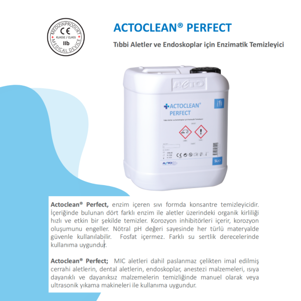 ACTOCLEAN® PERFECT Tıbbi Aletler & Endoskop için Enzimatik Temizleyici 5L