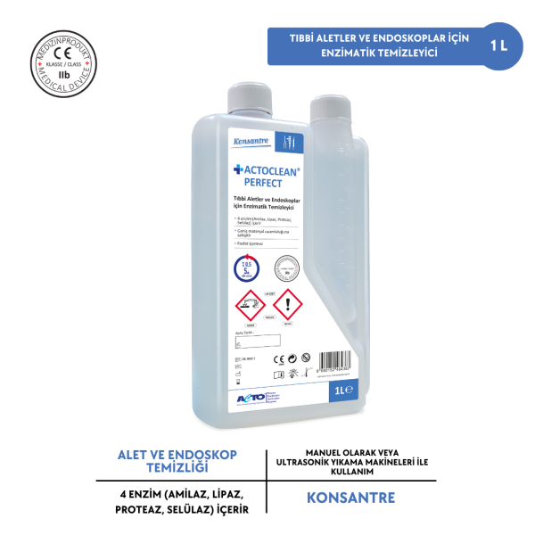ACTOCLEAN® PERFECT Tıbbi Aletler & Endoskop için Enzimatik Temizleyici 1 Litre