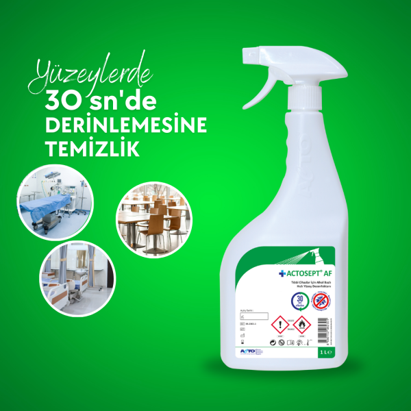 ACTOSEPT® AF 1 Litre Tıbbi Cihazlar için Hızlı Yüzey Dezenfektanı