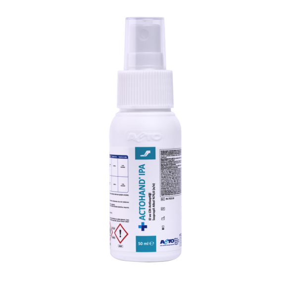ACTOHAND® IPA 50 ML ﻿(El ve Cilt Antiseptiği - İzopropil Alkol 75 % (v/v) = (70,6 g)