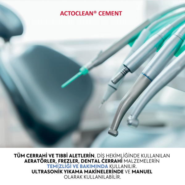 ACTOCLEAN® CEMENT 5 L Tıbbi Aletler için Enzim Bazlı Kullanıma Hazır Temizleyici Siman Çözücü
