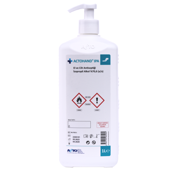 ACTOHAND® IPA 1 L (﻿El ve Cilt Antiseptiği - İzopropil Alkol 75 % (v/v) = (70,6 g)