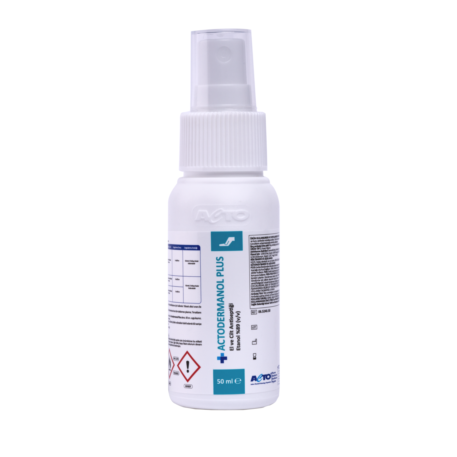 ACTODERMANOL® PLUS 50 ML (El ve Cilt Antiseptiği %89 (v/v) Etanol)