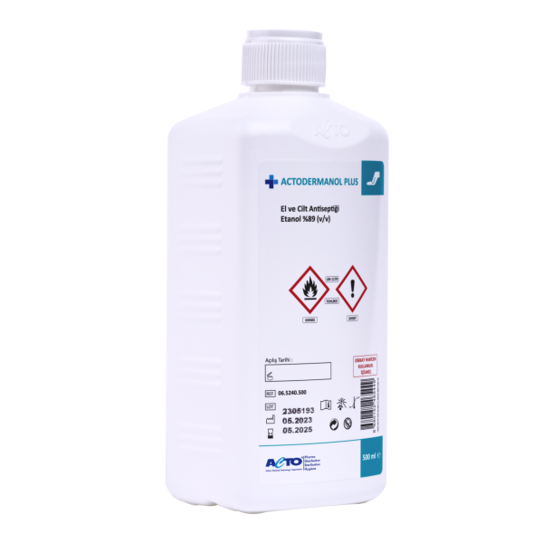 ACTODERMANOL® PLUS 500 ML (El ve Cilt Antiseptiği %89 (v/v) Etanol)