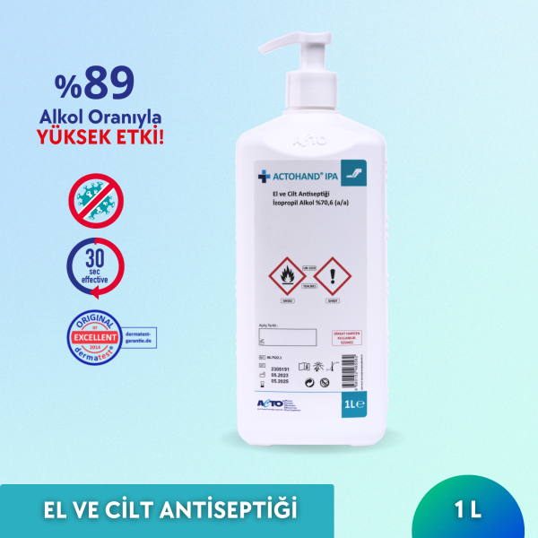 ACTODERMANOL® PLUS 1 L (El ve Cilt Antiseptiği %89 (v/v) Etanol)