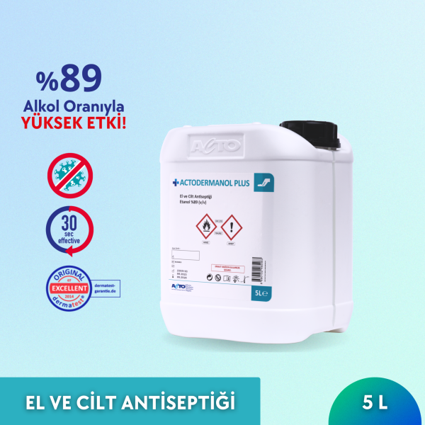 ACTODERMANOL® PLUS 5 L (El ve Cilt Antiseptiği %89 (v/v) Etanol)