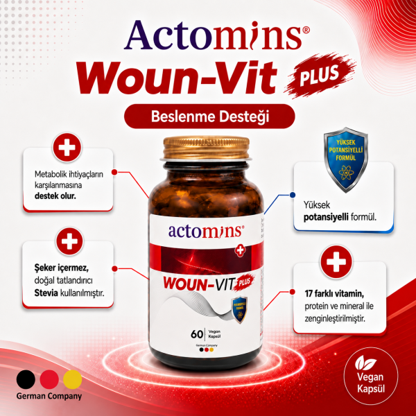 Actomins® Woun-Vit Plus | Beslenme Desteği 60 Kapsül