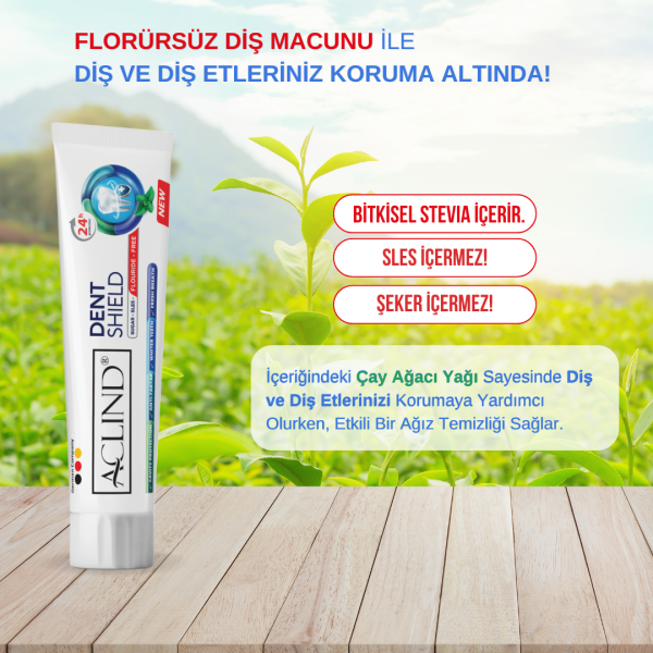 Aclind Dent Shield 100 ml / Hidroksiapatitli Florürsüz Diş Macunu