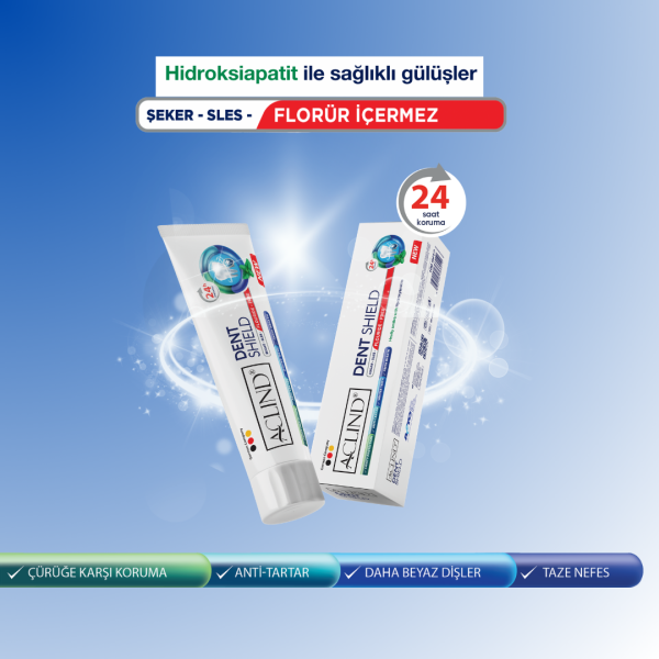 Aclind Dent Shield 100 ml / Hidroksiapatitli Florürsüz Diş Macunu