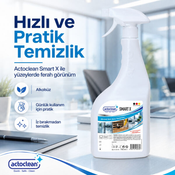 Actoclean® Smart X Alkolsüz Hızlı Yüzey Temizleyici 750 ml
