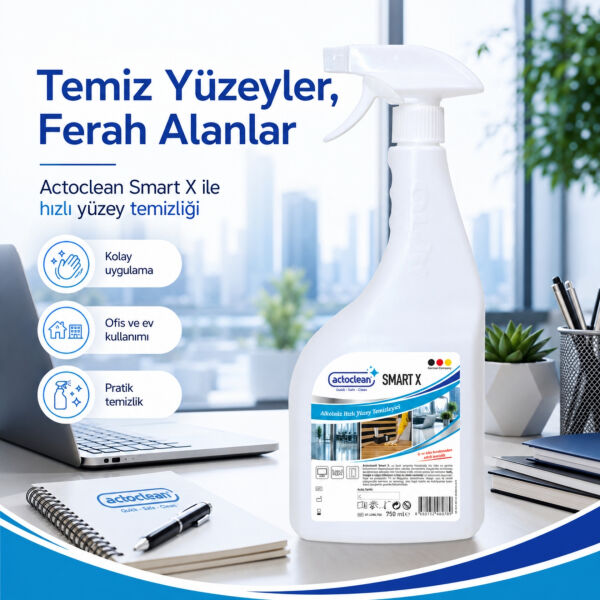 Actoclean® Smart X Alkolsüz Hızlı Yüzey Temizleyici 750 ml