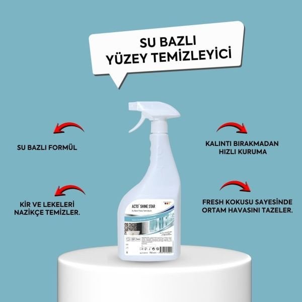 ACTO® SHINE STAR 750 ml Su Bazlı Cam Temizleme Maddesi