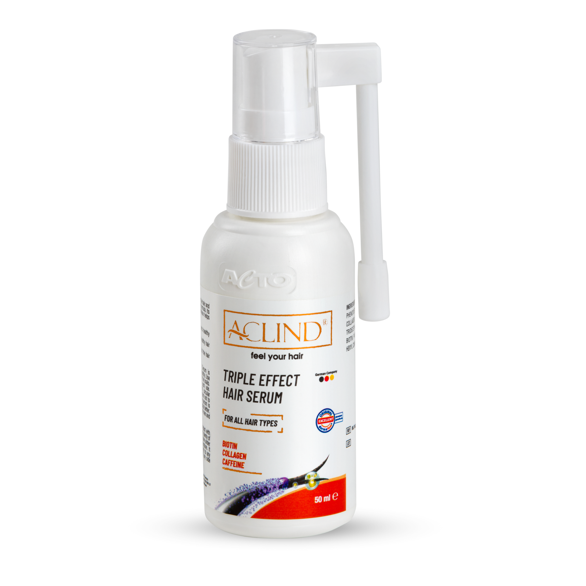 Aclind Tripple Effect Serum / Saç Dökülmesine Karşı Serum• BIOTIN • COLLAGEN • CAFFEINE 50 ml