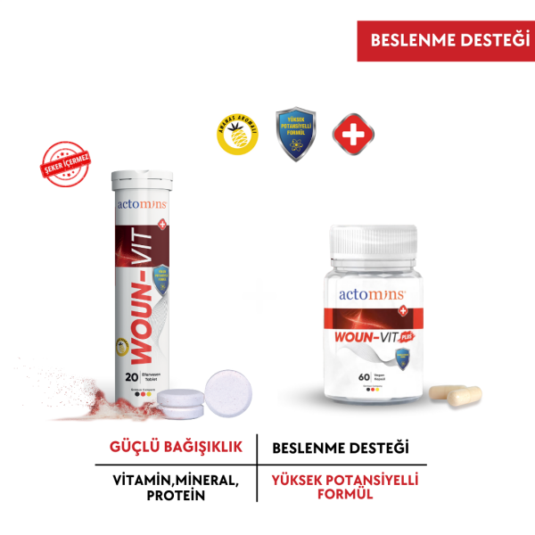 Actomins Woun-Vit + Woun-Vit Plus | Beslenme Desteği