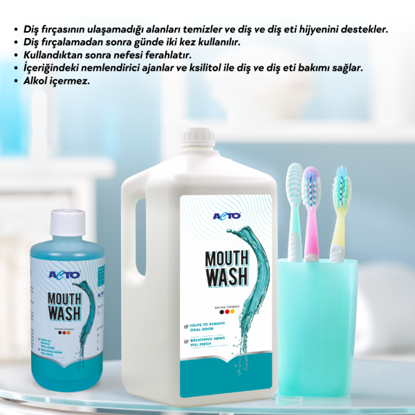 ACTO® MOUTHWASH 5L + 500 ml Ağız ve Diş Bakımı Ekonomik Paket