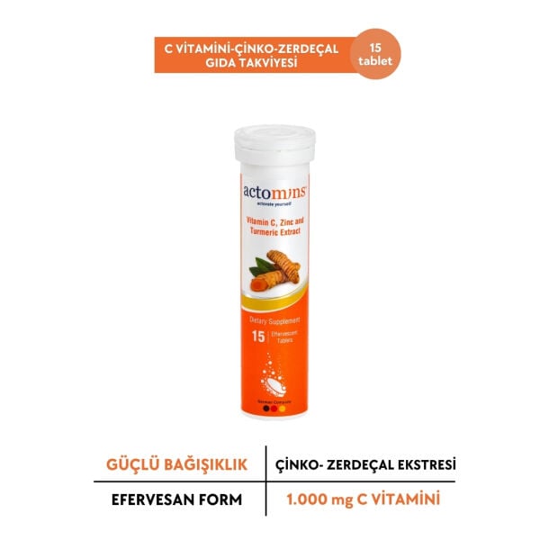 ACTO® VIT | C Vitamini, Çinko ve Zerdeçal Ekstresi 15 Efervesan Tablet