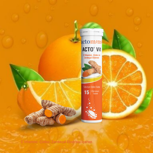 ACTO® VIT | C Vitamini, Çinko ve Zerdeçal Ekstresi 15 Efervesan Tablet