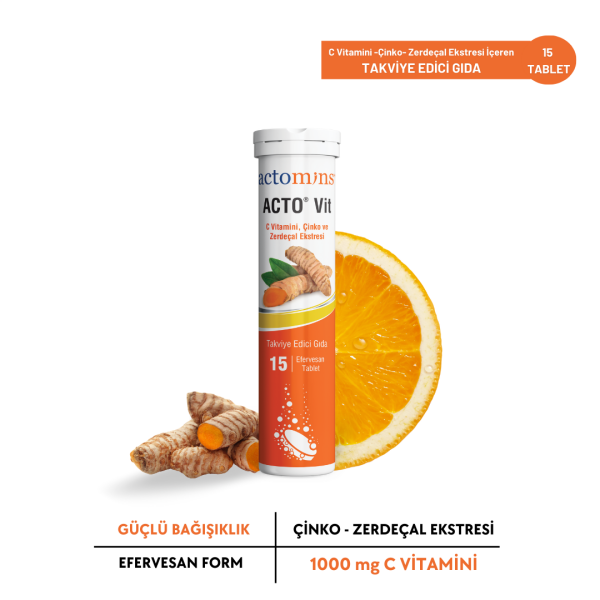 ACTO® VIT | C Vitamini, Çinko ve Zerdeçal Ekstresi 15 Efervesan Tablet
