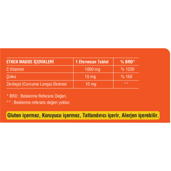 ACTO® VIT | C Vitamini, Çinko ve Zerdeçal Ekstresi 20 Efervesan Tablet