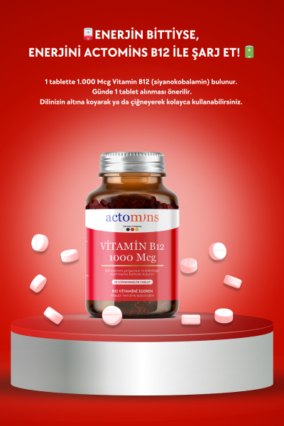 Actomins® Vitamin B12 Çiğnenebilir Tablet Formda Takviye Edici Gıda