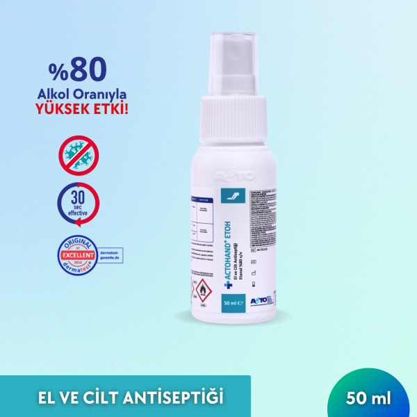 ACTOHAND® ETOH 50 ML ﻿El ve Cilt Antiseptiği - Etanol 80%