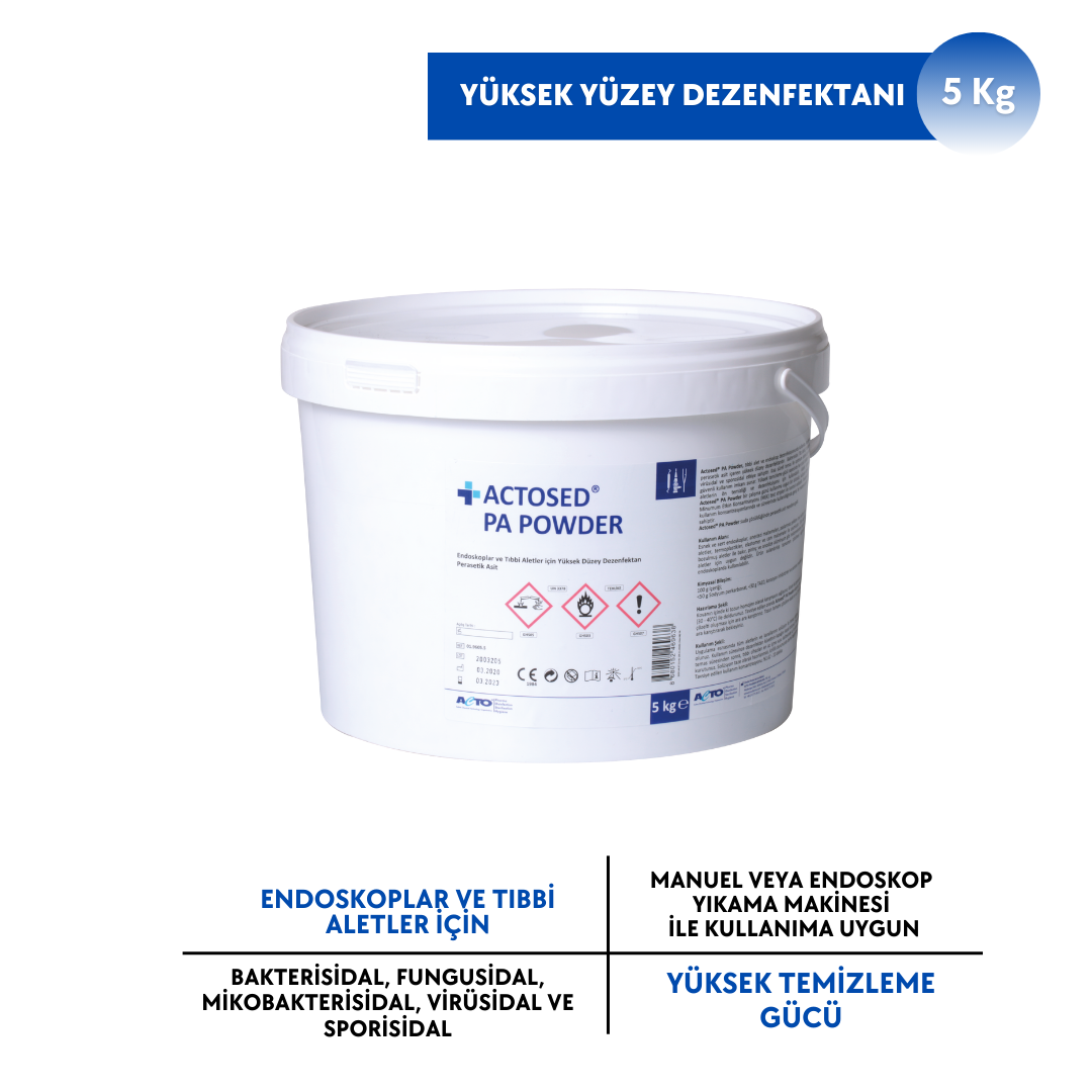 ACTOSED® PA POWDER 5 KG Endoskoplar ve Tıbbi Alet için Yüksek Düzey Dezenfektan