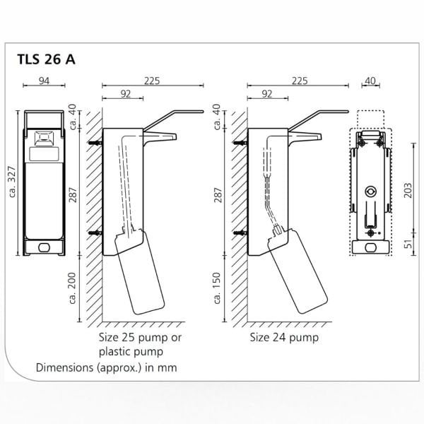 Çelik Dispenser Tip 2 + El ve Cilt Antiseptiği 1 L