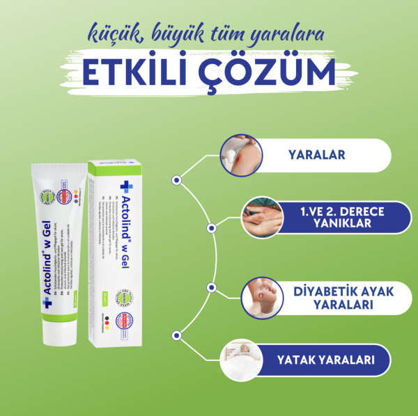 Actolind® W Gel – Yara Bakım Jeli | Akut, Kronik ve Enfekte Yaralar & Yanıklar İçin - Toptan Satış