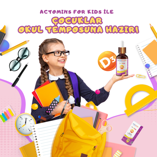 ACTOMINS® For Kids D3 | Vitamin D3 İçeren Sıvı Takviye Edici Gıda