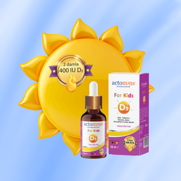 ACTOMINS® For Kids D3 | Vitamin D3 İçeren Sıvı Takviye Edici Gıda