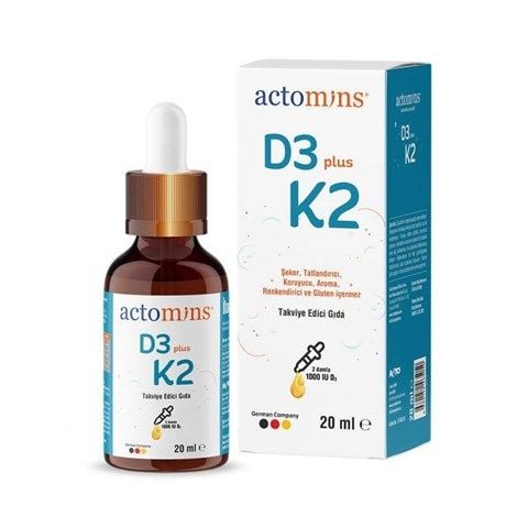 ACTOMINS® D3 PLUS K2 | Vitamin D3 & K2 ve Vitamin E İçeren Sıvı Gıda
