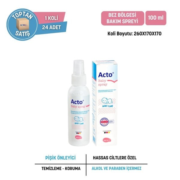 ACTO® Baby Spray 100 ml (Bebek Bez Bölgesi  Temizleme Spreyi) - Toptan Satış