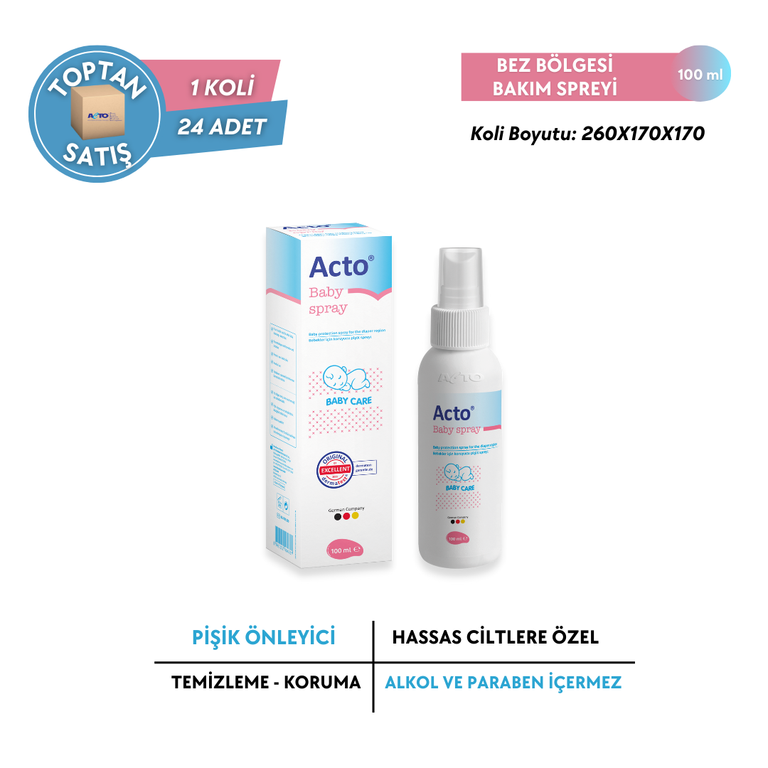 ACTO® Baby Spray 100 ml (Bebek Bez Bölgesi  Temizleme Spreyi) - Toptan Satış