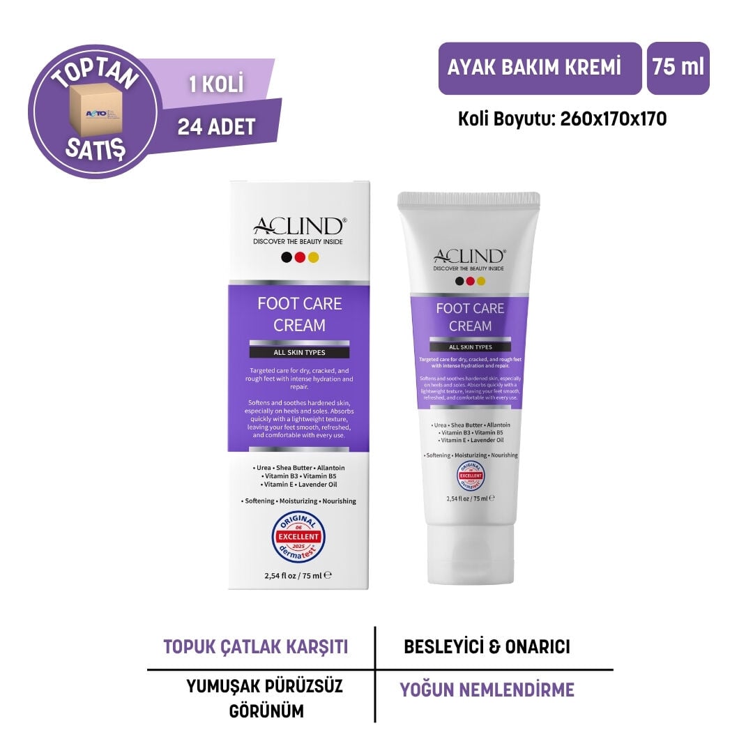 Aclind® Foot Care Cream 75 ML (Ayak Bakım Kremi) - Toptan Satış