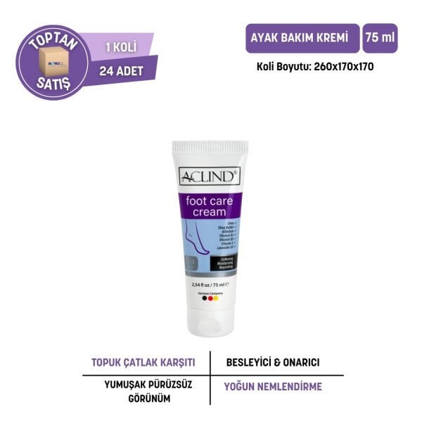 Aclind® Foot Care Cream 75 ML (Ayak Bakım Kremi) - Toptan Satış